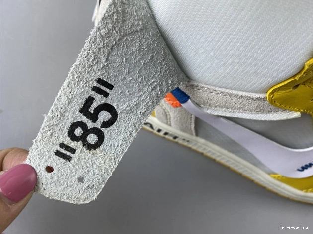Off-White x AQ0818-149 Air Powder Yellow-Cone White Jordan Dark 1 NRG 0915